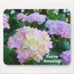 You're Amazing! mousepad gifts Pink Hydrangeas