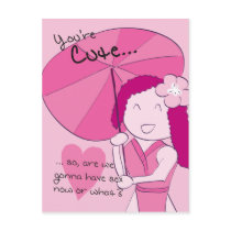 You're Cute - Sakura valentine postcards