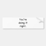 You're doing it right. bumper sticker