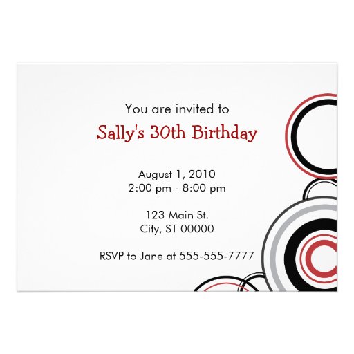 You're Invited - Black & Red Circles