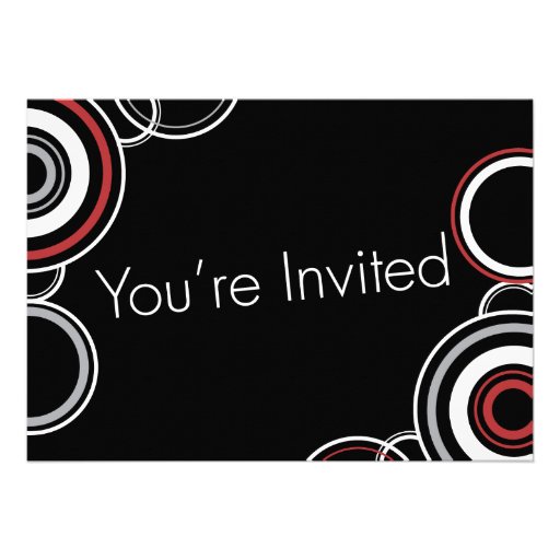 You're Invited - Black & Red Circles