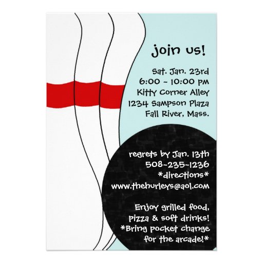 You're Invited Bowling Bash Birthday Party Invite