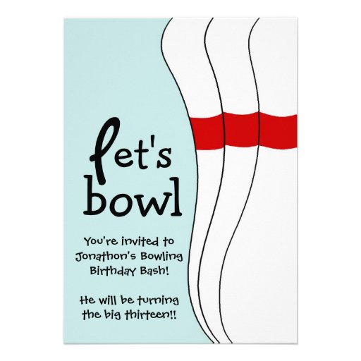 You're Invited Bowling Bash Birthday Party Invite