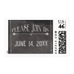 You're invited chalkboard design postage