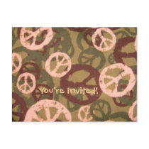 You're Invited!-Cream Peace Signs-Postcards
