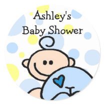 You're Invited Custom Baby shower Round Sticker