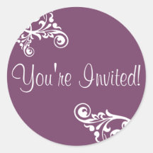 You're Invited Flourish Envelope Sticker Seal