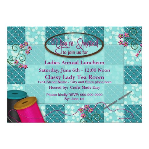 YOU'RE INVITED - INVITATION - SEWING/QUILTING ETC.
