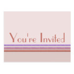 You're Invited pastel striped postcards