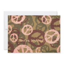 You're Invited!-Peace Signs/Camo Look Invite invitations