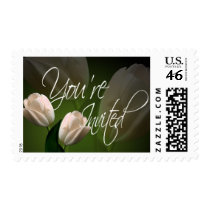 You're Invited Peach Tulip Wedding Invitation postage