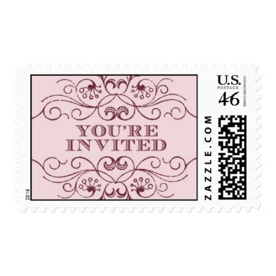 You&#39;re Invited pink 2 by Ceci New York Postage Stamps