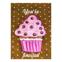 You're Invited Pink Cupcakes invitations
