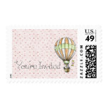 You're Invited Pink Hot Air Balloon Stamp