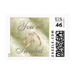 ring, stamp, postage, wedding, invited, gold