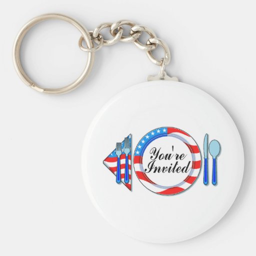 Youre Invited (Red White Blue) Key Chain