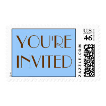 YOU'RE INVITED stamp blue/brown by bonnievoyage YOU'RE INVITED stamp blue/brown