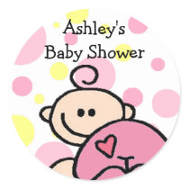 You're Invited Tickled Pink Girl Sticker