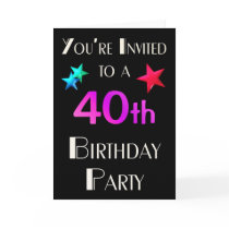 You're Invited to a 40th Birhday Party Card