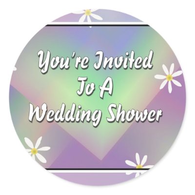 You're Invited To A Wedding Shower Round Sticker
