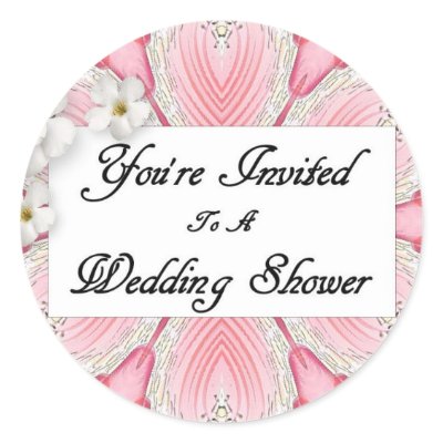 You're Invited To A Wedding Shower Round Sticker