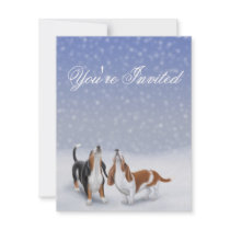 You're Invited Winter Basset Hounds invitations