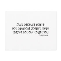 You're Not Paranoid quote postcards