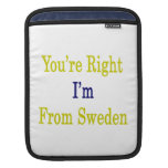 You're Right I'm From Sweden iPad Sleeves