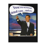 You're screwed postcard