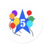 You're the Star 5th Birthday Round Stickers