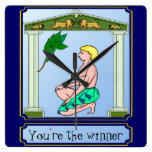 You're the winner square wall clock