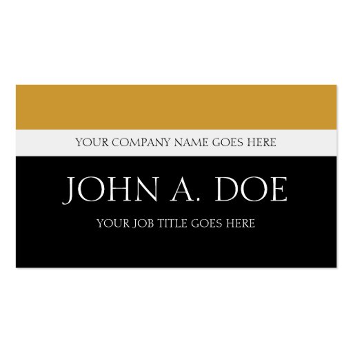 YourJobTitle Black/Yellow Gold Touch Business Card Template (front side)