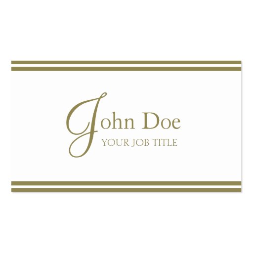 YourJobTitle Elegant White/Gold Stripes Business Card Template (front side)