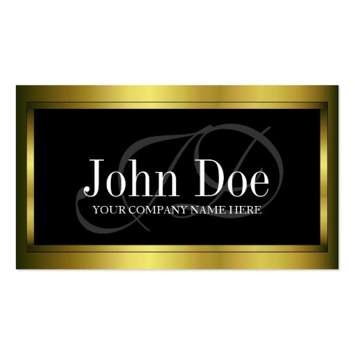 YourJobTitle Gold Metal Metallic Business Card Template (front side)