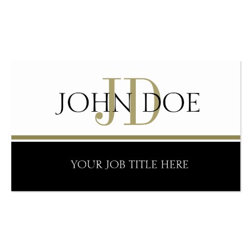 YourJobTitle Gold Stripe Business Card (front side)