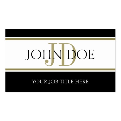 YourJobTitle! Gold Stripes B/B Business Card Template