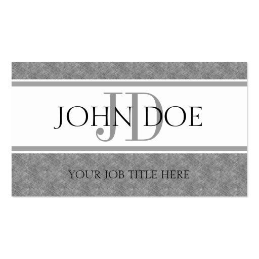 YourJobTitle Monogram Blue Marble Classic White Business Card Template (front side)