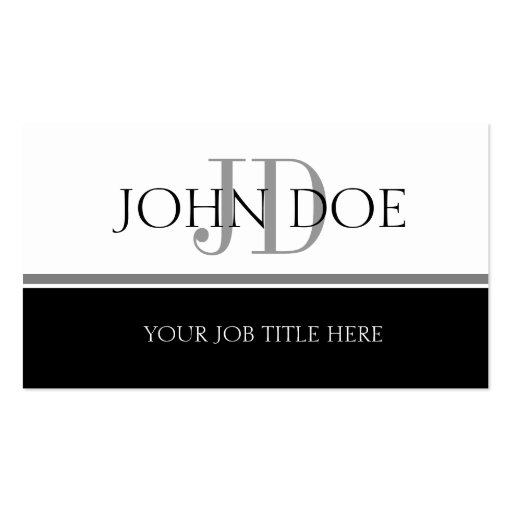 YourJobTitle S Stripe White Business Cards (front side)