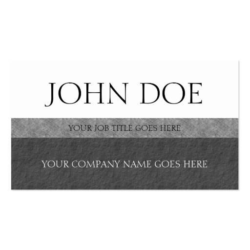 YourJobTitle Silver Grey Marble Stone White Paper Business Card (front side)