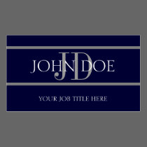 YourJobTitle Stripes Navy business cards