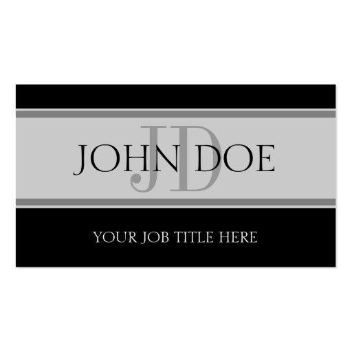 YourJobTitle Stripes Silver Business Card Template
