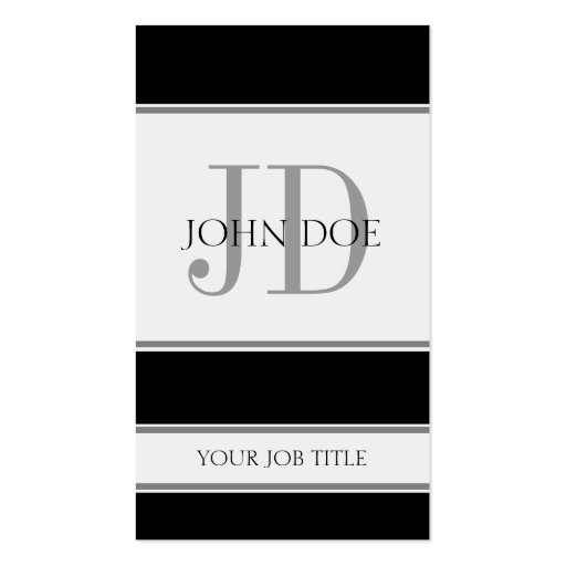 YourJobTitle Vertical Black Business Cards