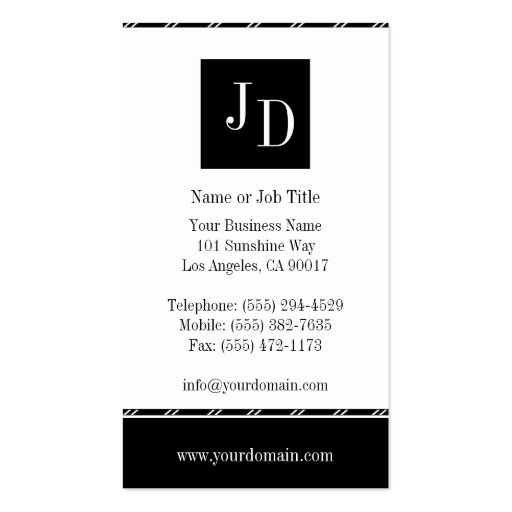 YourJobTitle! White Business Card Template (back side)