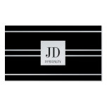 YourSpecialty Black Striped Pendant Platinum Paper Business Card Template