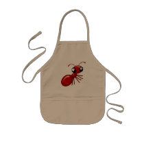 Youth Craft Apron with a big red cartoon ant