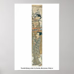 Youth flying a kite by Isoda, Koryusai, Ukiyoe posters