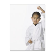 youth practicing martial arts 3 postcard