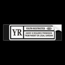 YOUTH RESTRICTED bumper stickers