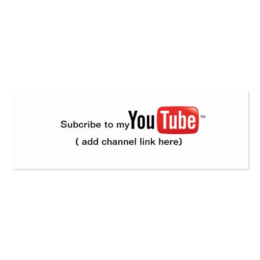 Youtube Business Card Template (back side)