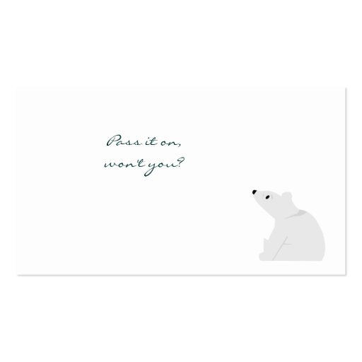 You've Been Blessed Game Card: Polar Bear Business Card Templates (back side)